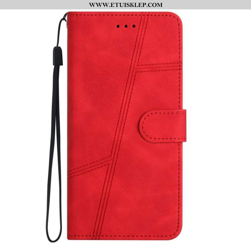 Etui Folio do Moto G73 5G z Łańcuch Linie Smyczy